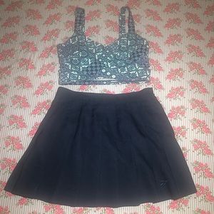 Reebok Tennis Skirt and Forever 21 Crop Top Set
